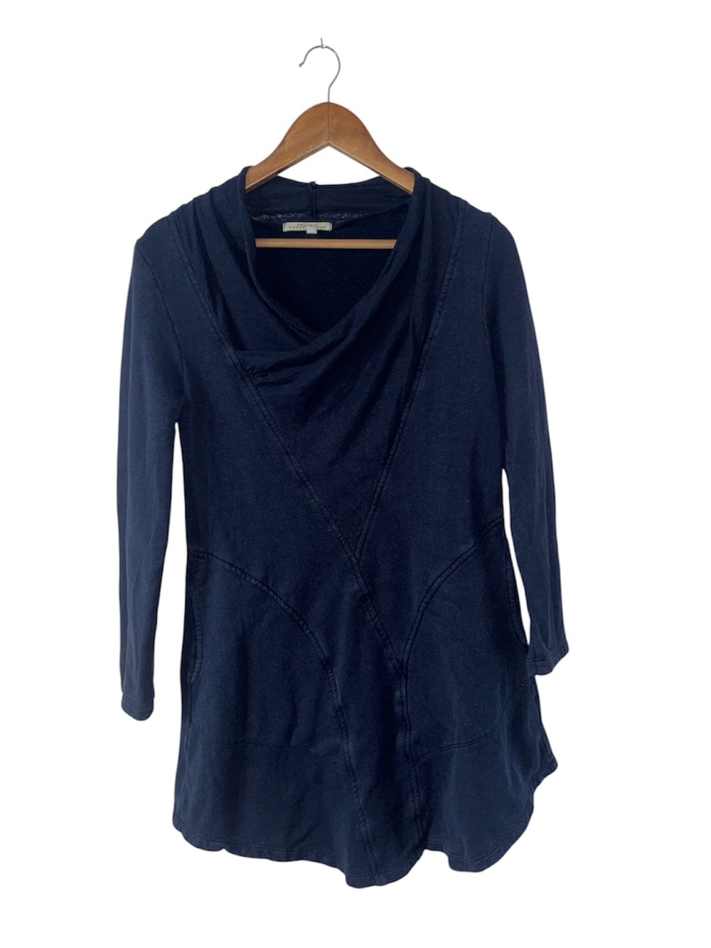 Prairie Underground Dress Hemp Organic Cotton Navy Blue Long Sleeves Size Medium